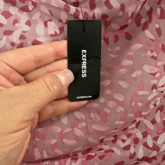 Express Pink Midi Dress with Spaghetti Straps - Picture 4 of 5